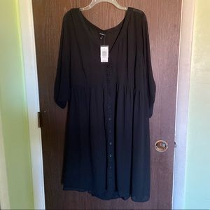 Torrid black chiffon shirt dress and slip